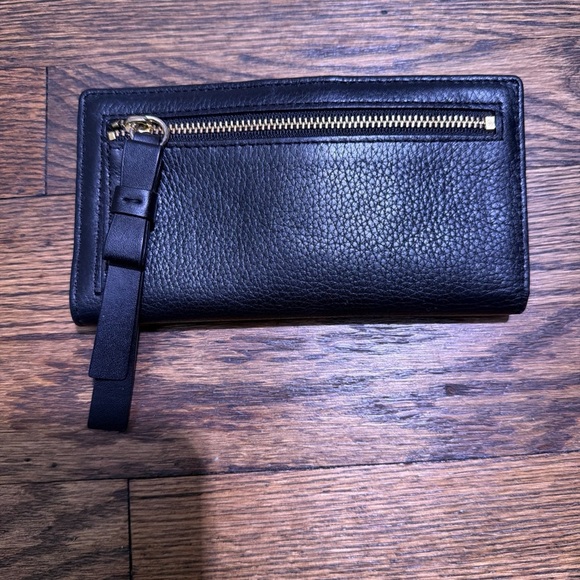 KATE SPADE New York Black Pebbled Leather Wallet Clutch organizer card id - Picture 5 of 6